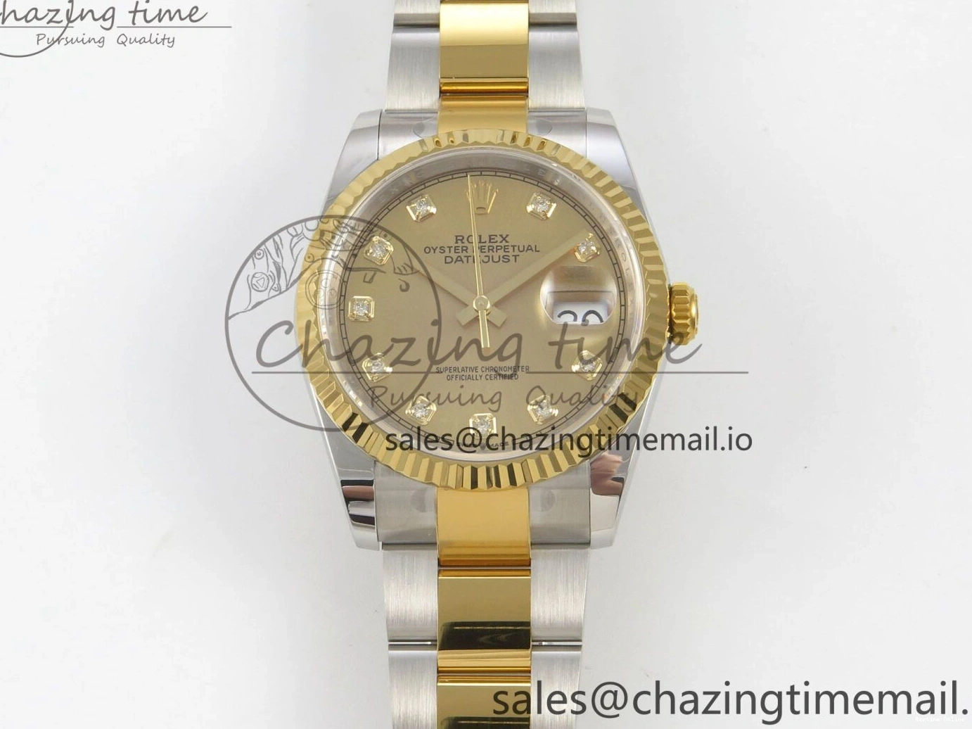 0331 DateJust 36 SS YG ARF 1:1 Best Edition 904L Steel YG Diamonds Dial on Oyster Bracelet SH FreshLook 98